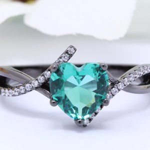 1.80 Carat Heart Promise Ring Paraiba Tourmaline B
